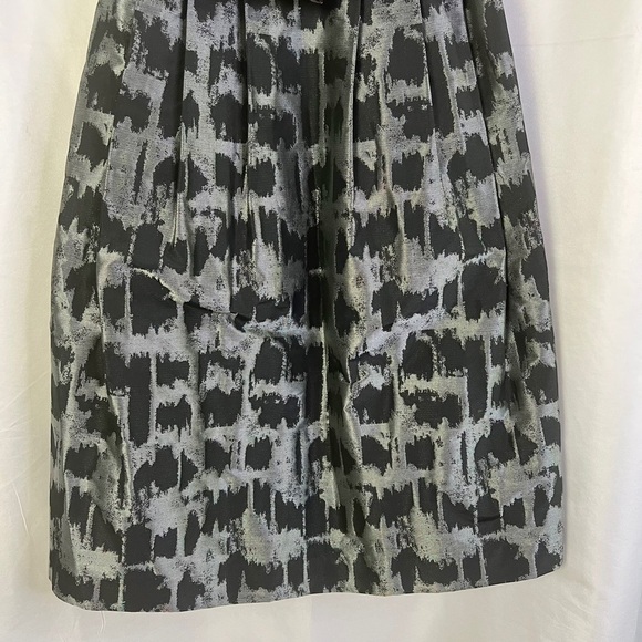 MICHAEL KORS BLACK GREY METALLIC MIDI DRESS BELTED EVENING DRESS A-LINE DRESS  2 - Picture 14 of 17